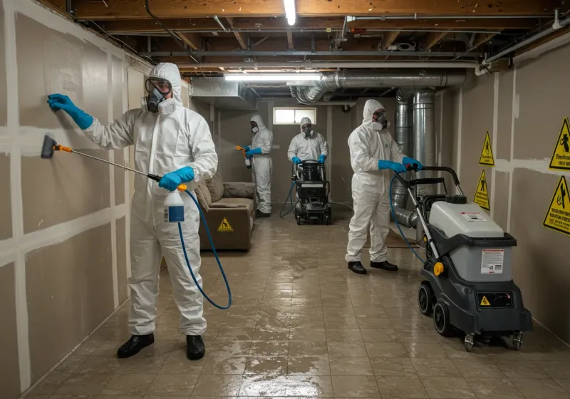 Basement Moisture Removal and Structural Drying process in Gibsonville, NC
